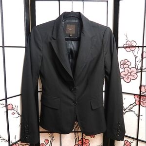 The Limited Black Double Vent Notched Lapel Professional Office Blazer Size 2